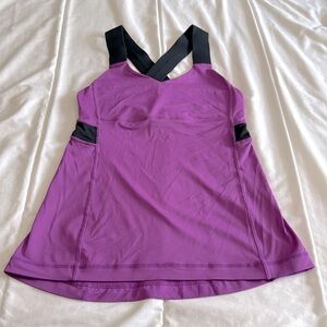 Lululemon Push Your Limits Tank Violet and Black Size 4